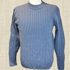 VINTAGE Sears Men’s Store Kings Road cable knit ribbed fitted sweater preppy 70s